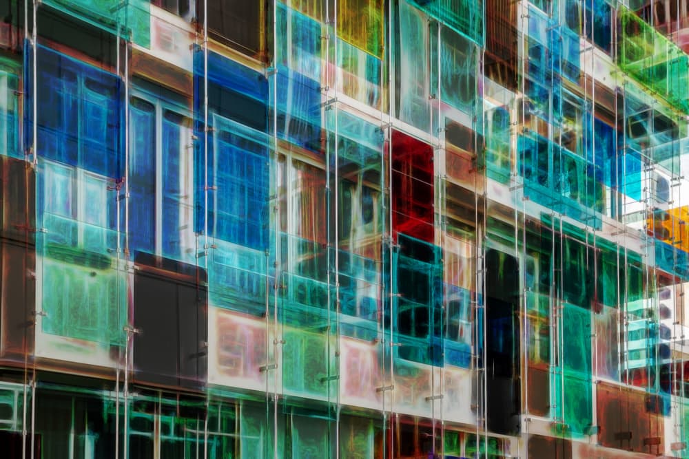 Colorful Abstract Facade by Urs Zimmermann — canvas wall art