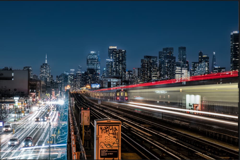 City Night Motion by Gengchen Wang — canvas wall art