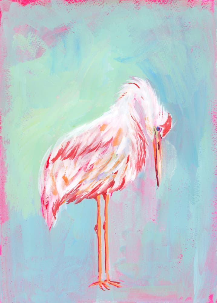 Gentle Pink Ibis by Lucrecia Caporale — canvas wall art