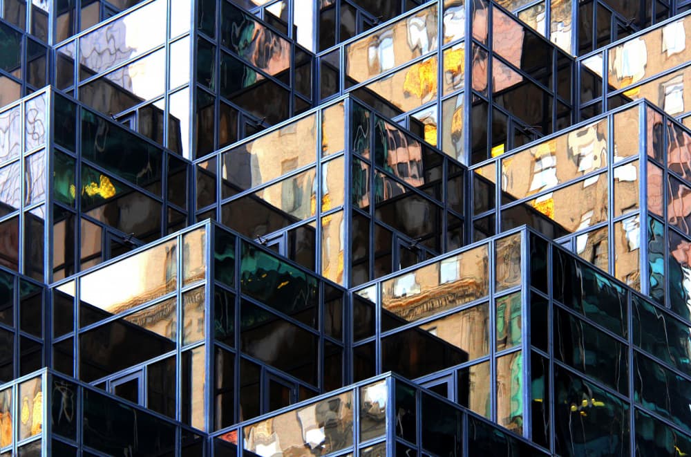 Urban Glass Reflections by Ivan Huang — canvas wall art