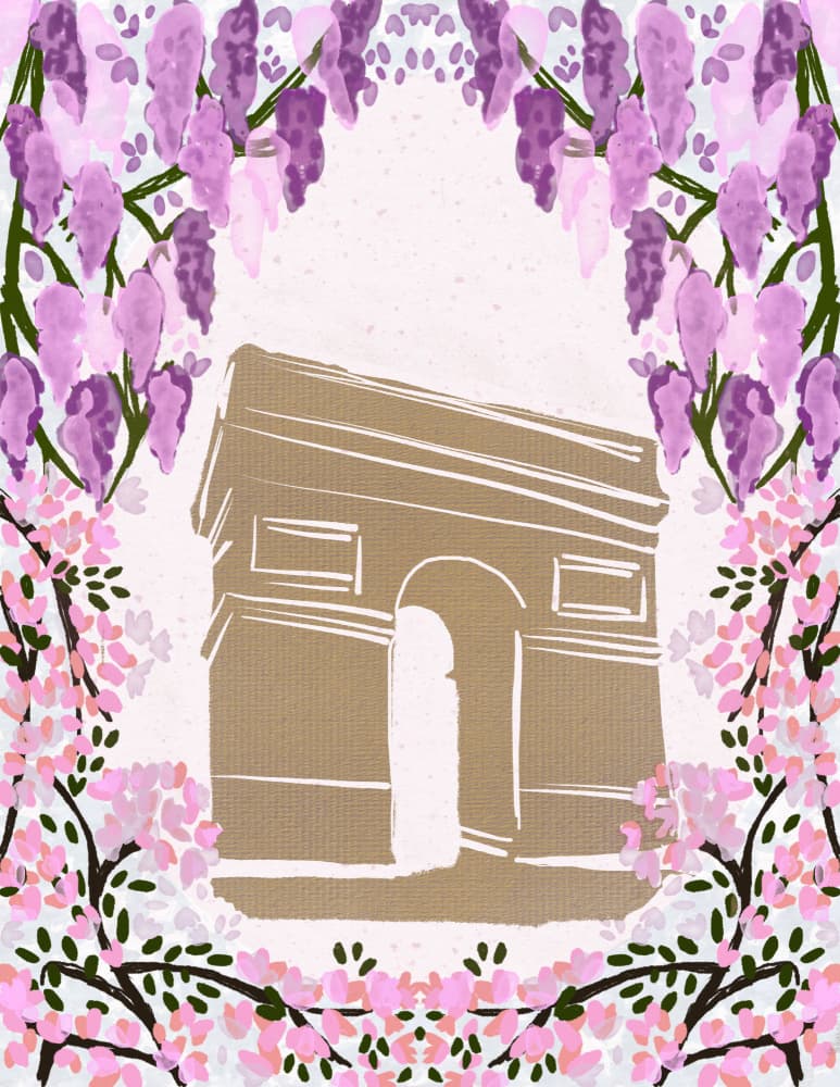 Parisian Floral Arch by Art by the Ocean — canvas wall art