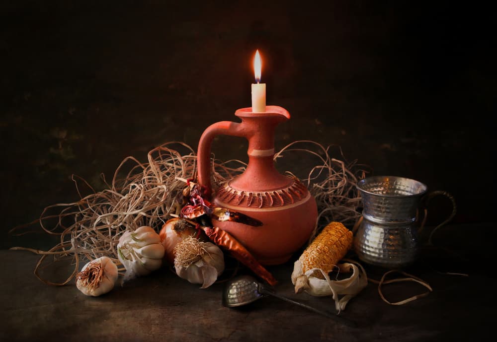 Rustic Candle Still Life by Emine Basa — canvas wall art