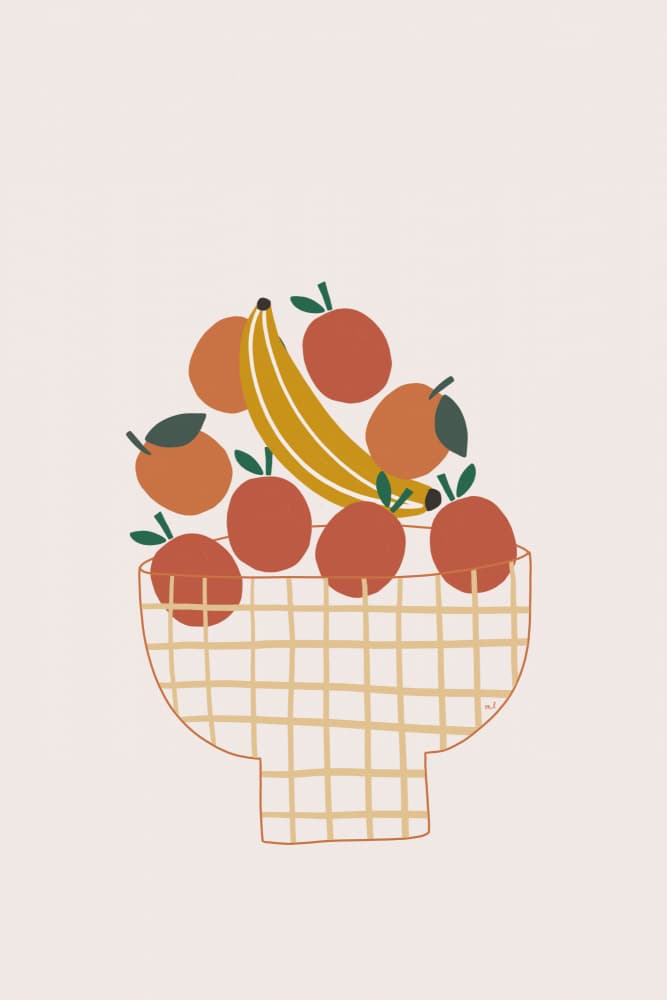 Vibrant Fruit Bowl by Menina Lisboa — canvas wall art
