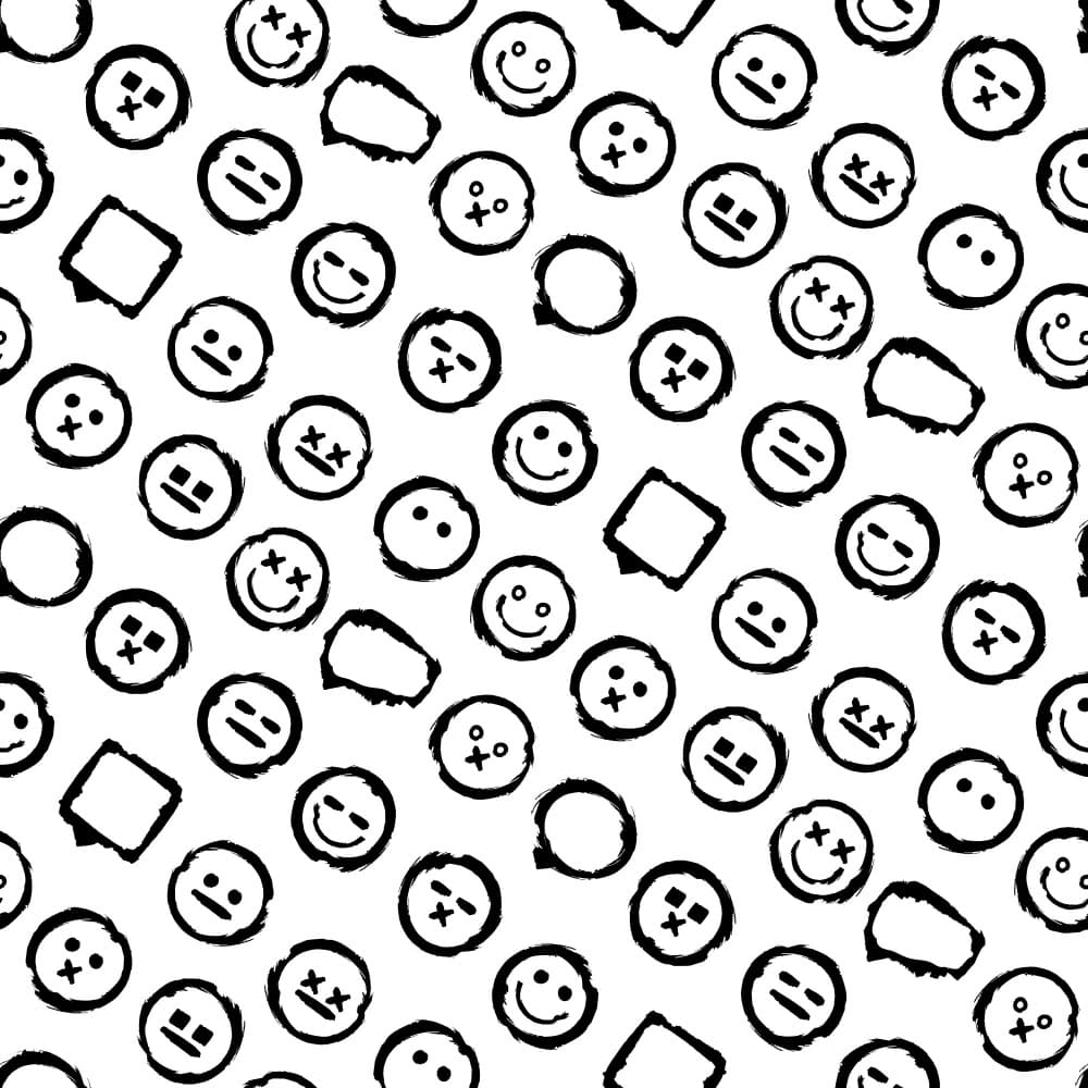 Expressive Emoji Doodles by Marika Barsrsind — canvas wall art