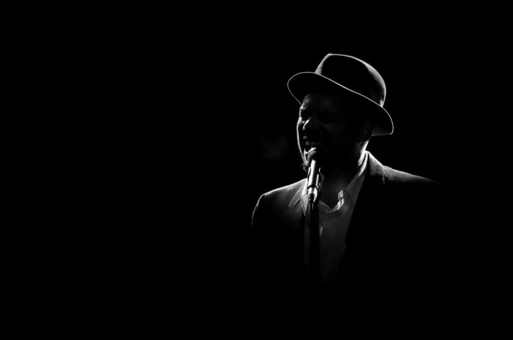Soulful Singer Silhouetted by Christophe L — canvas wall art