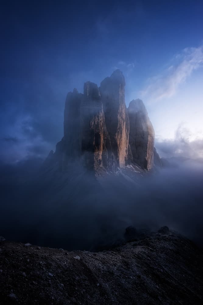 Tre Cime Dawn Mist by David Martin Castan — canvas wall art