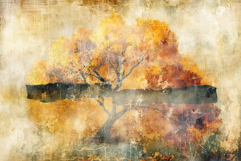 Textured Autumn Tree by Rafal Kulik — canvas wall art