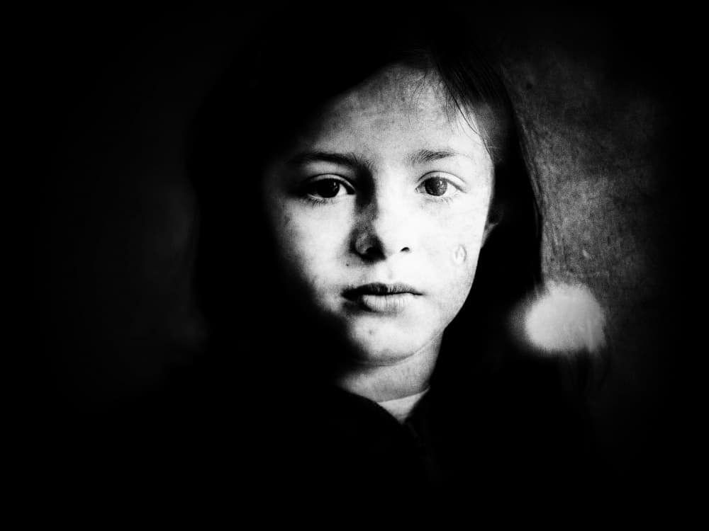 Intense Child Portrait by Delphine Margau — canvas wall art