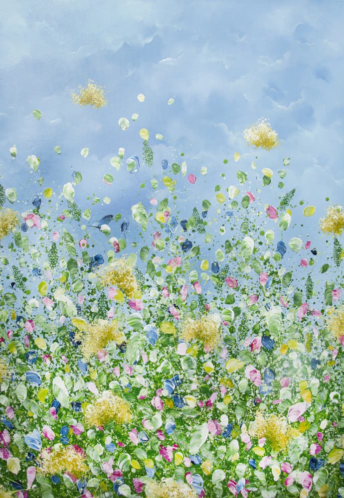 Vibrant Flower Meadow by Anna Brandt — canvas wall art