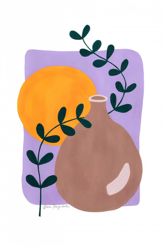 Botanical Sun Vase by Karen Menzenbach — canvas wall art