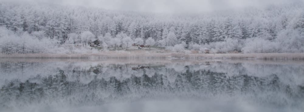 Frosty Lake Reflection by Hiroyuki Tsuchiya — canvas wall art