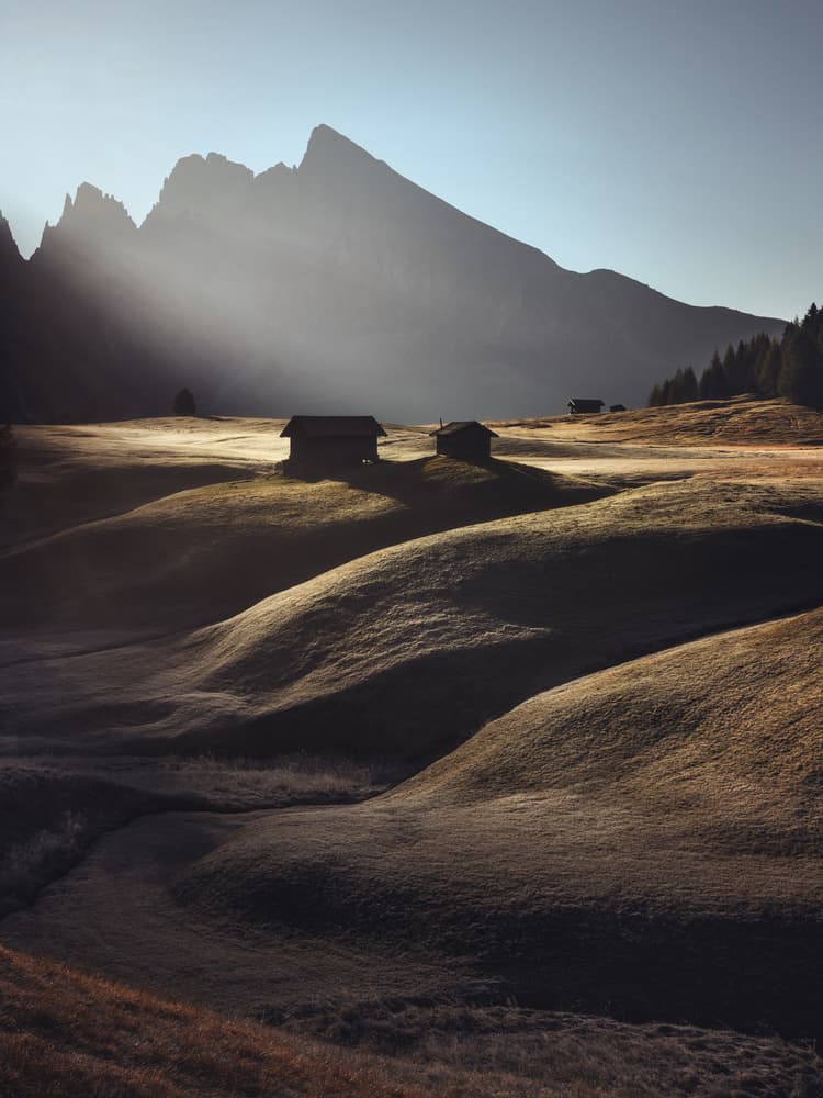Misty Mountain Cabins by Rostovskiy Anton — canvas wall art