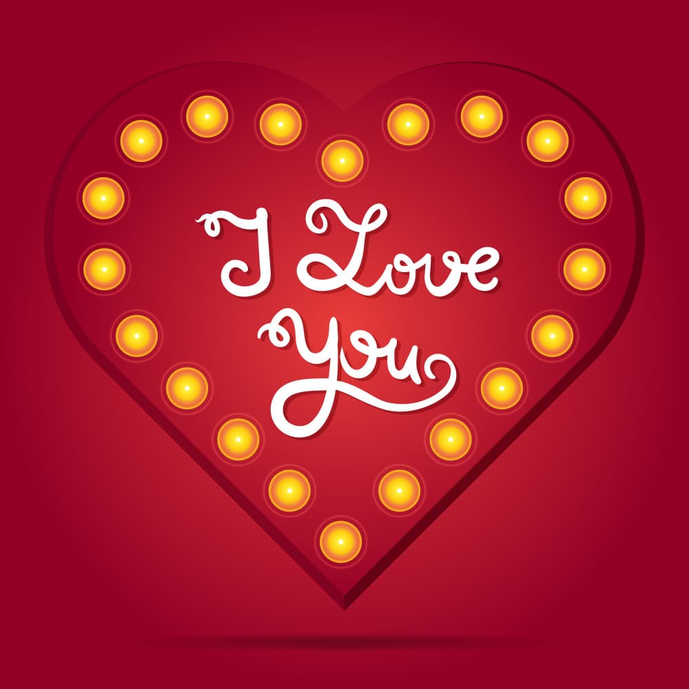 I Love You Heart Lights by Marika Barsrsind — canvas wall art