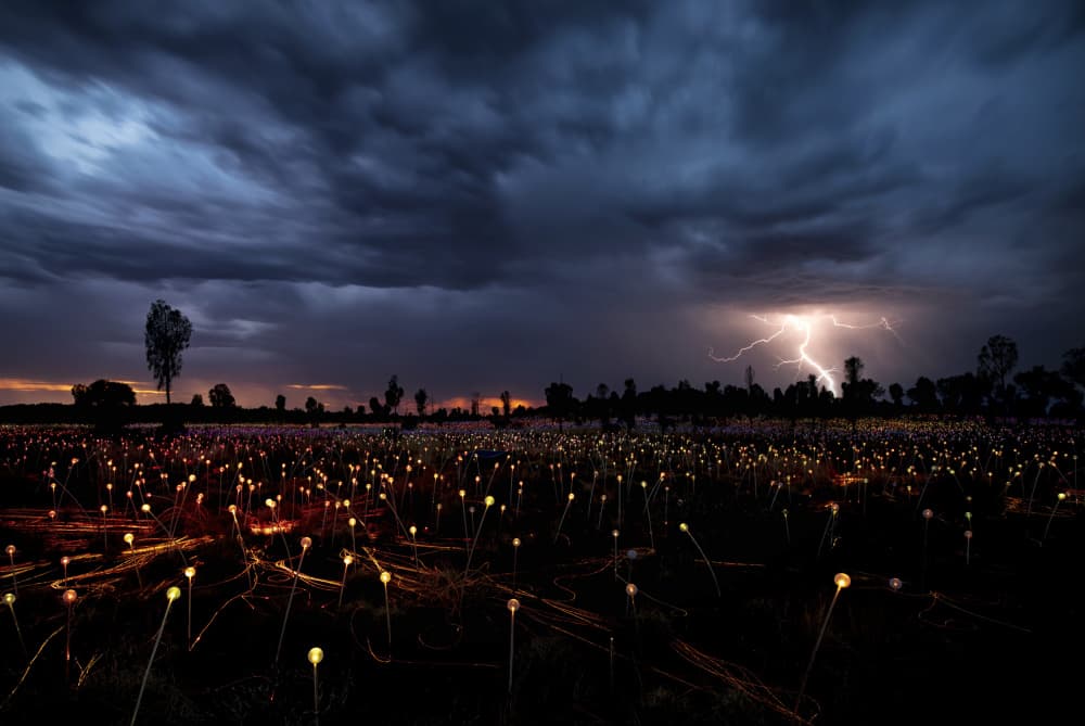 Lightning Over Glowing Field by Ashley Sowter — canvas wall art
