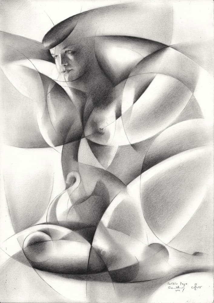 Geometric Nude Woman by Corné Akkers — canvas wall art