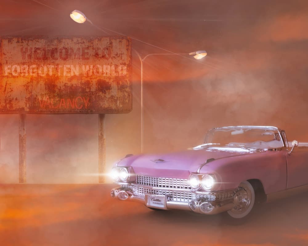 Forgotten World Pink Cadillac by Leonid Yermoshkin — canvas wall art