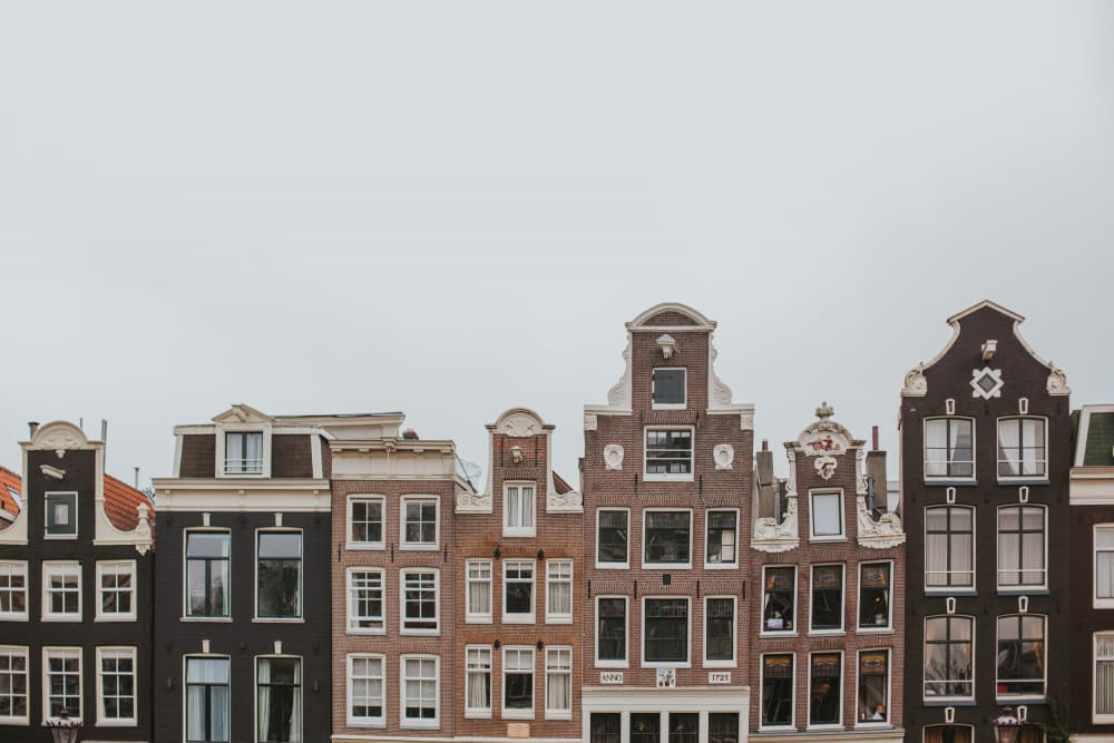 Amsterdam Gabled Houses by Claudia Casal — canvas wall art