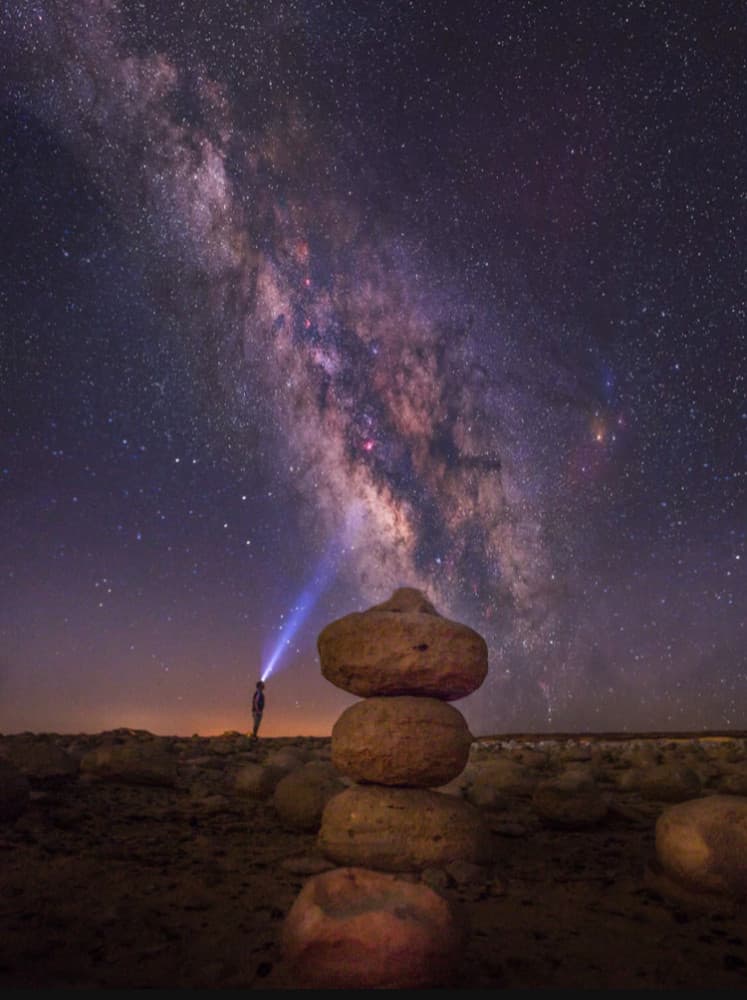 Milky Way Desert Night by Wisam Hassan — canvas wall art