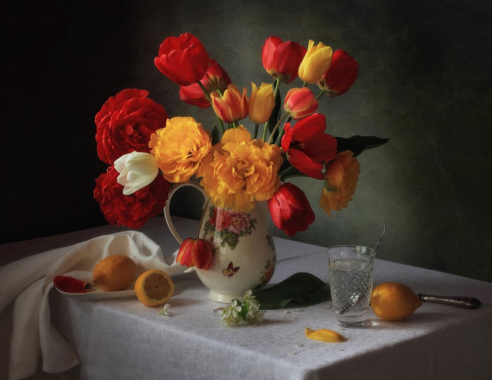 Vibrant Floral Still Life by Tatyana Skorokhod — canvas wall art