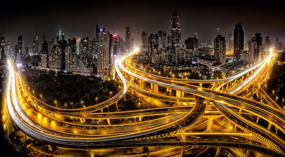 Golden City Night by Clemens Geiger — canvas wall art