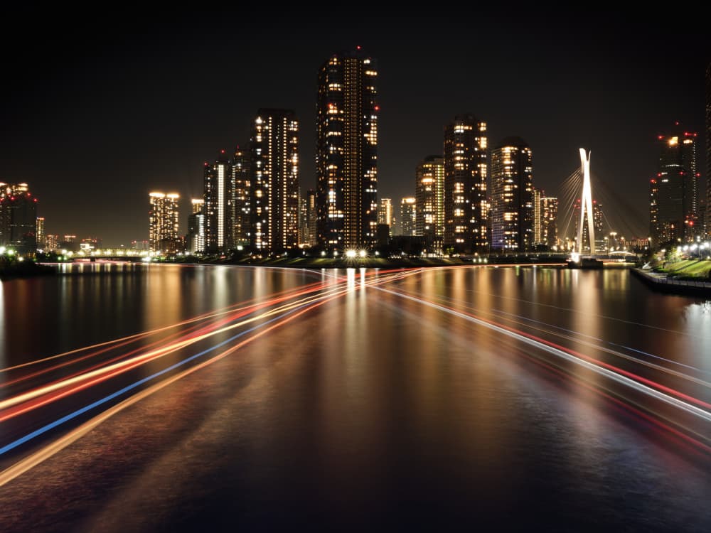 Dynamic City Light Trails by Keigo Tatara — canvas wall art