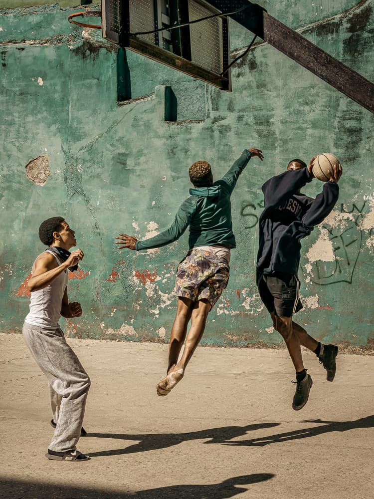 Urban Hoops Action by Andy Bauer — canvas wall art