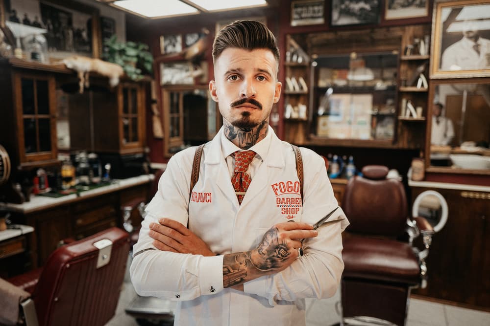 The Barbershop Gentleman by Martin Krystynek MQEP — canvas wall art