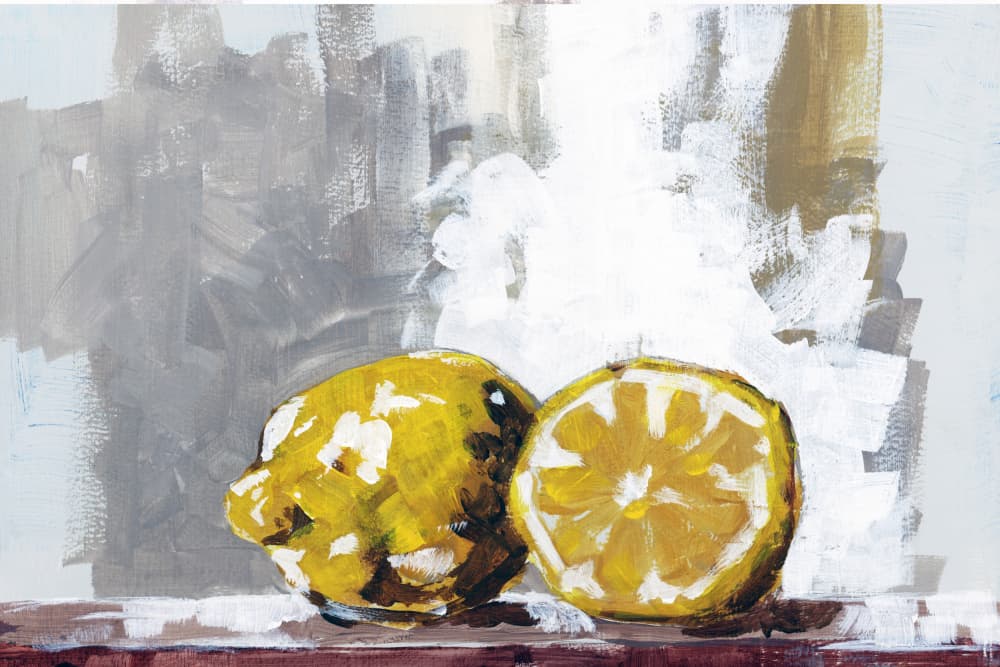 Fresh Cut Lemons by cartissi — canvas wall art