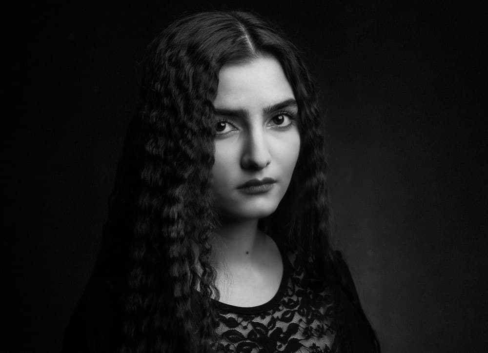 Intense Portrait Gaze by Mehdi Mokhtari — canvas wall art