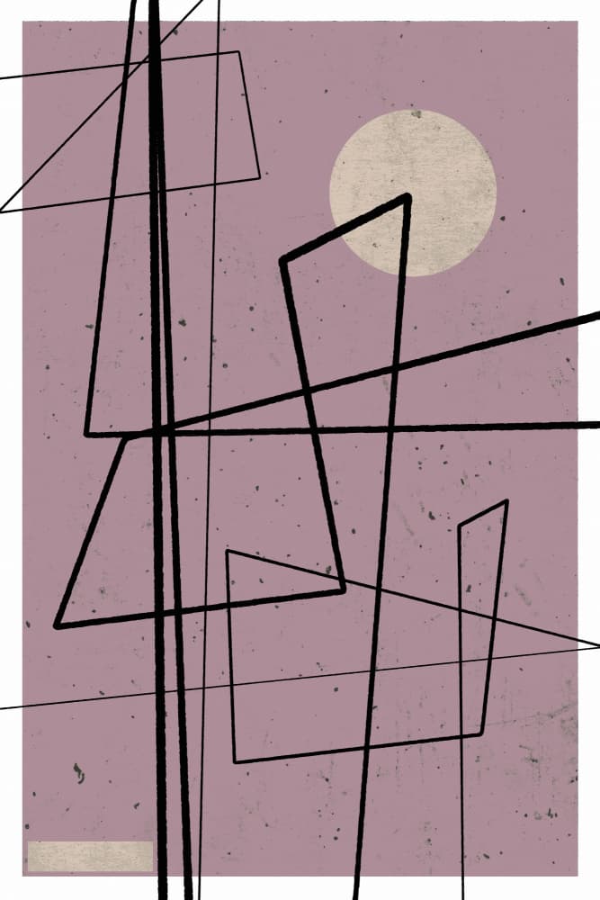 Geometric Moonrise by Treechild — canvas wall art