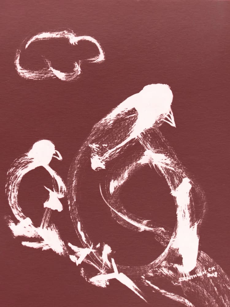 Abstract White Birds by Santhosh ch — canvas wall art