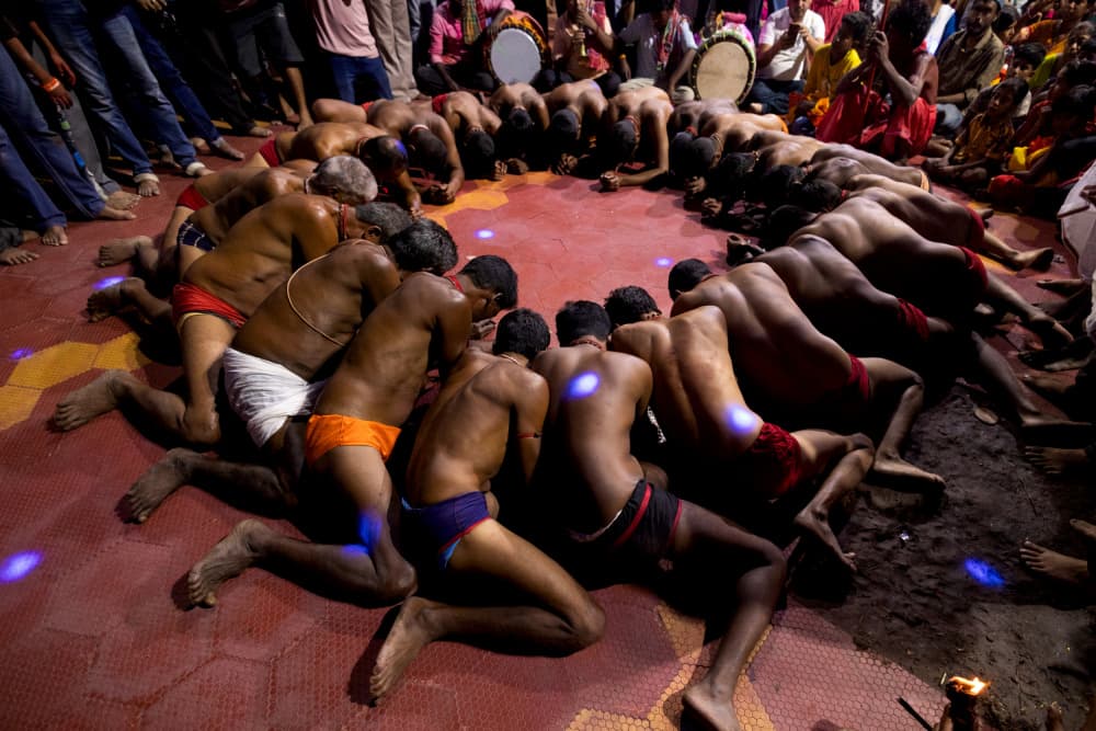 Men's Devotional Circle by Prithul Das — canvas wall art