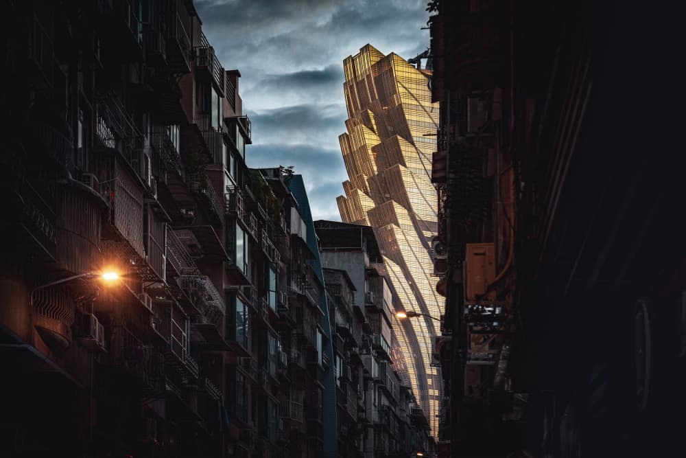 Golden City Skyscraper by Marco Tagliarino — canvas wall art