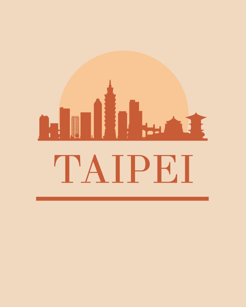 Taipei Skyline Sunset by Emiliano Deificus — canvas wall art