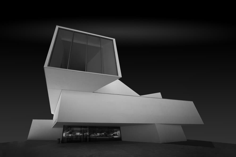 Sleek Geometric Building by Luc Vangindertael (laGrange) — canvas wall art