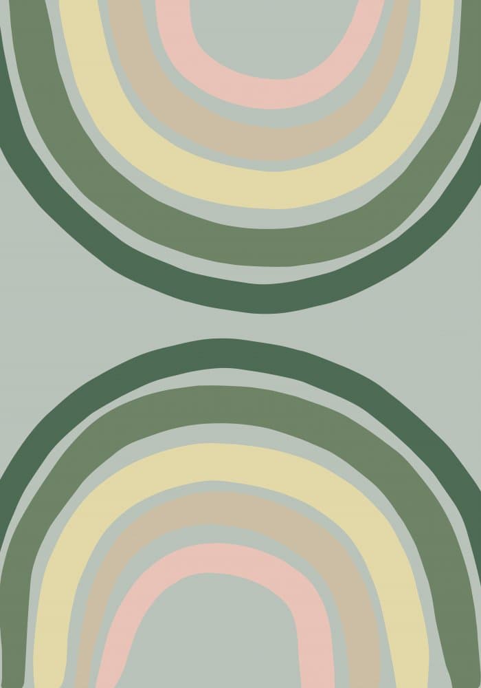Muted Rainbow Shapes by Pictufy Studio — canvas wall art
