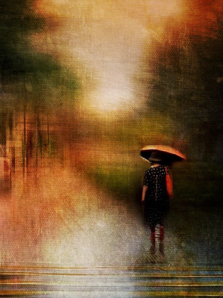 Autumn Rainy Walk by Lammakmak — canvas wall art
