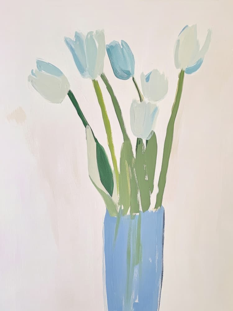 Blue Tulips by Kathrin Pienaar — canvas wall art