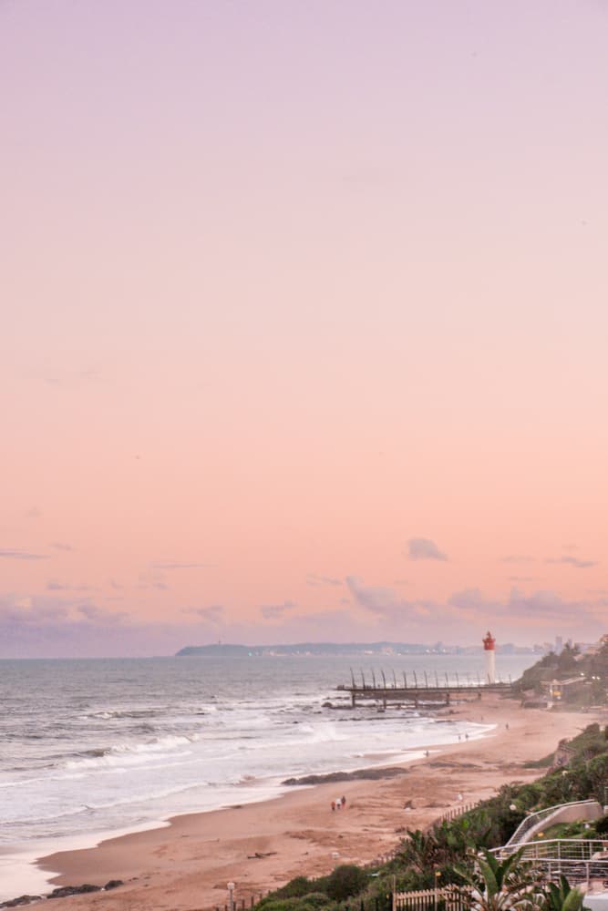 Pink Twilight Beach View by Dan Edwards — canvas wall art