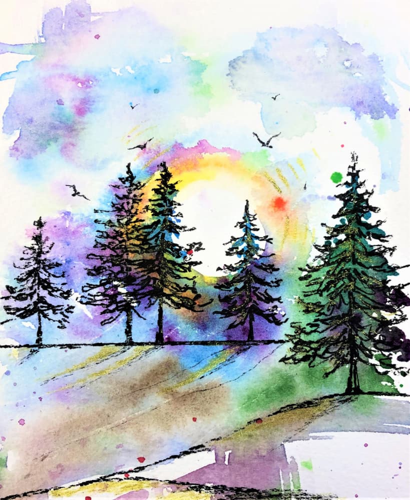 Vibrant Forest Sunset by Anda Bieza — canvas wall art
