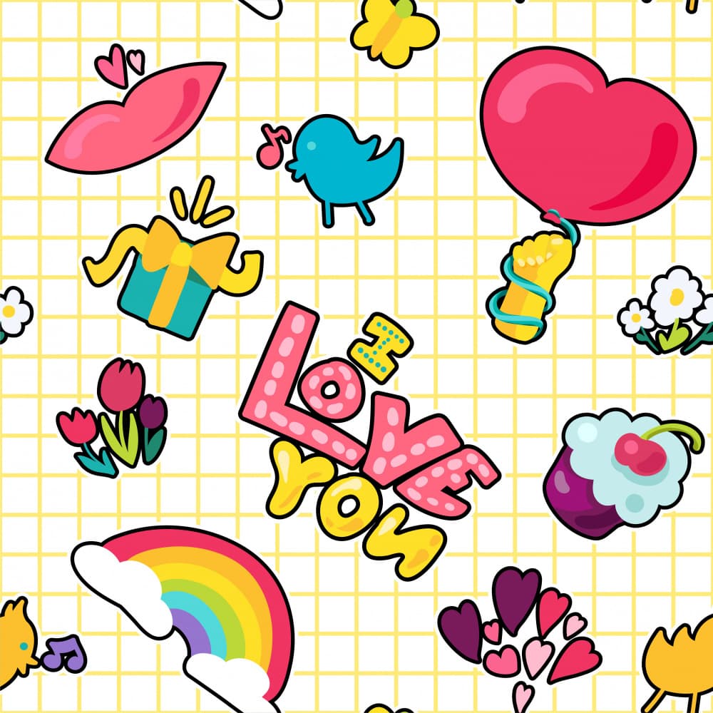 Cute Love Symbols by Marika Barsrsind — canvas wall art