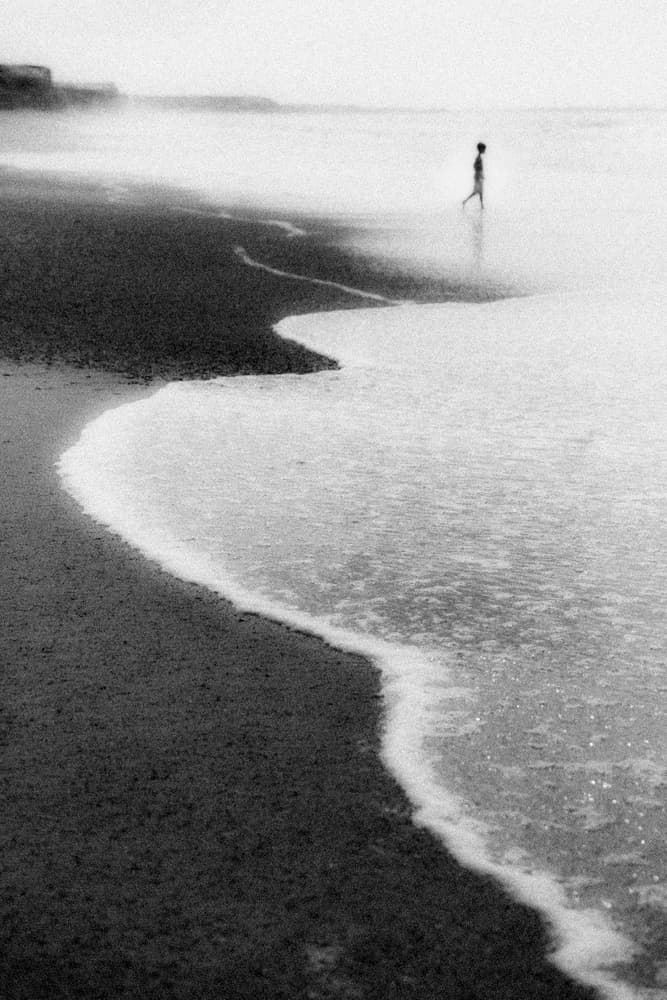 Solitary Shore Walk by Olavo Azevedo — canvas wall art