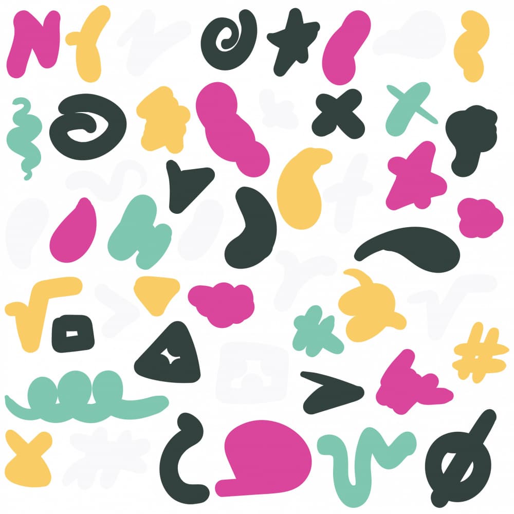 Colorful Abstract Shapes by Marika Barsrsind — canvas wall art