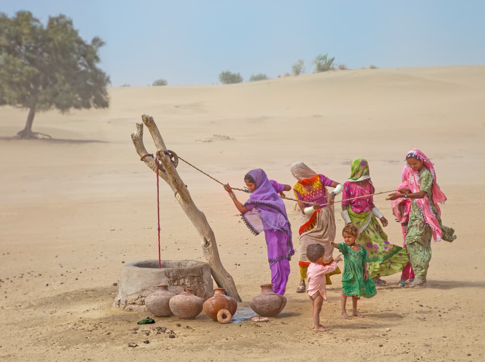 Desert Well Women by Sayyed Nayyer Reza — canvas wall art