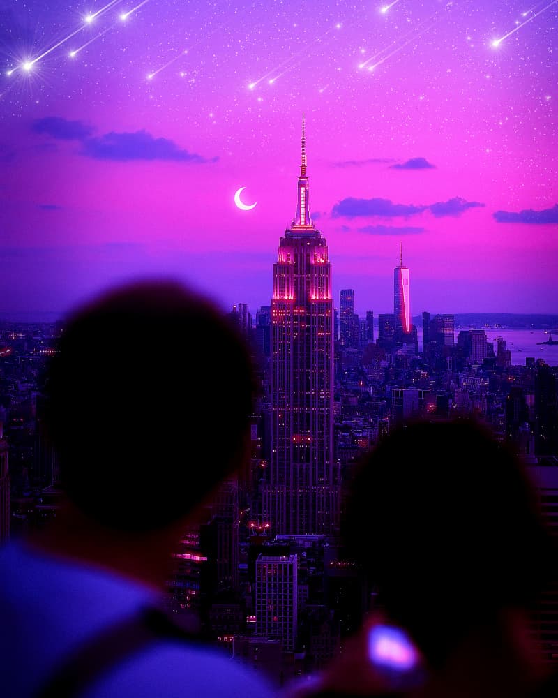 Empire State Purple Night by Ritvik takkar — canvas wall art