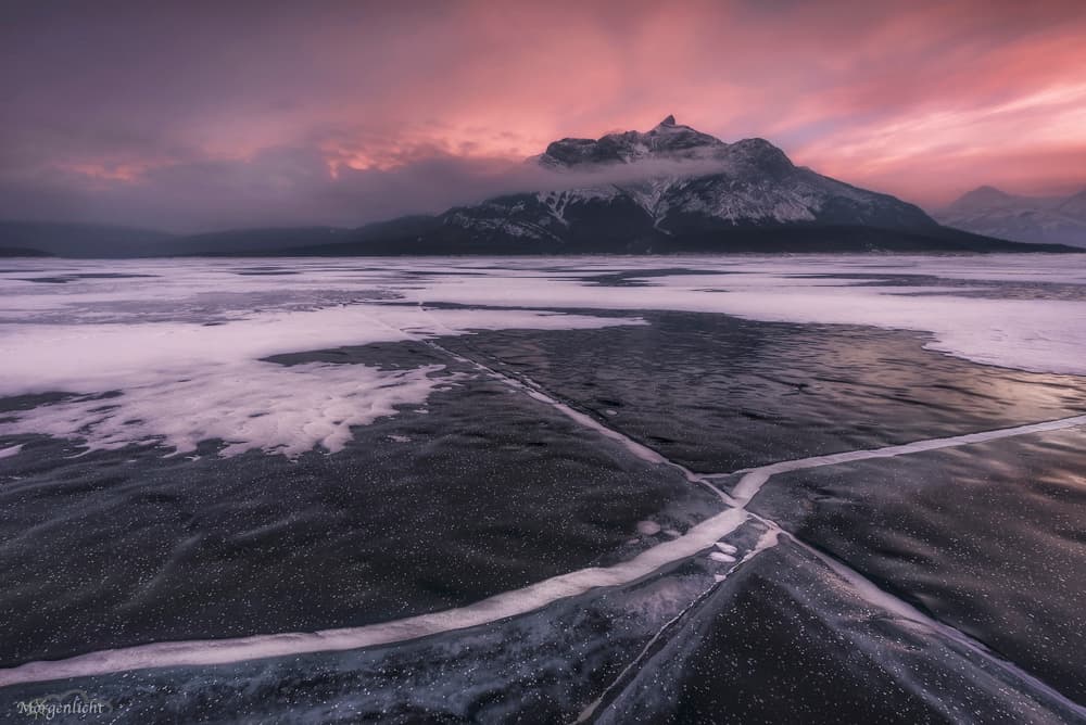 Frozen Lake Mountain Dawn by Tom Meier — canvas wall art