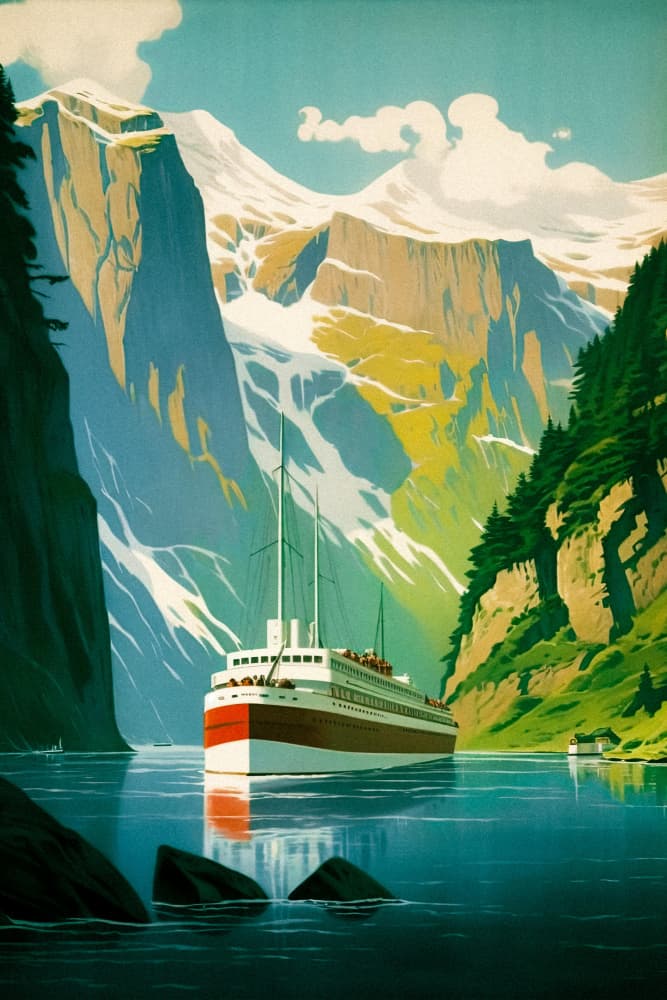 Scenic Fjord Adventure by Taudalpoi — canvas wall art