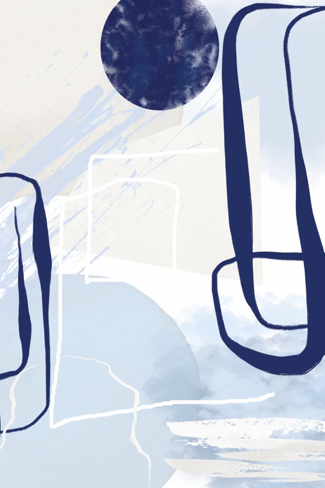 Abstract Indigo Forms by Sally Ann Moss — canvas wall art