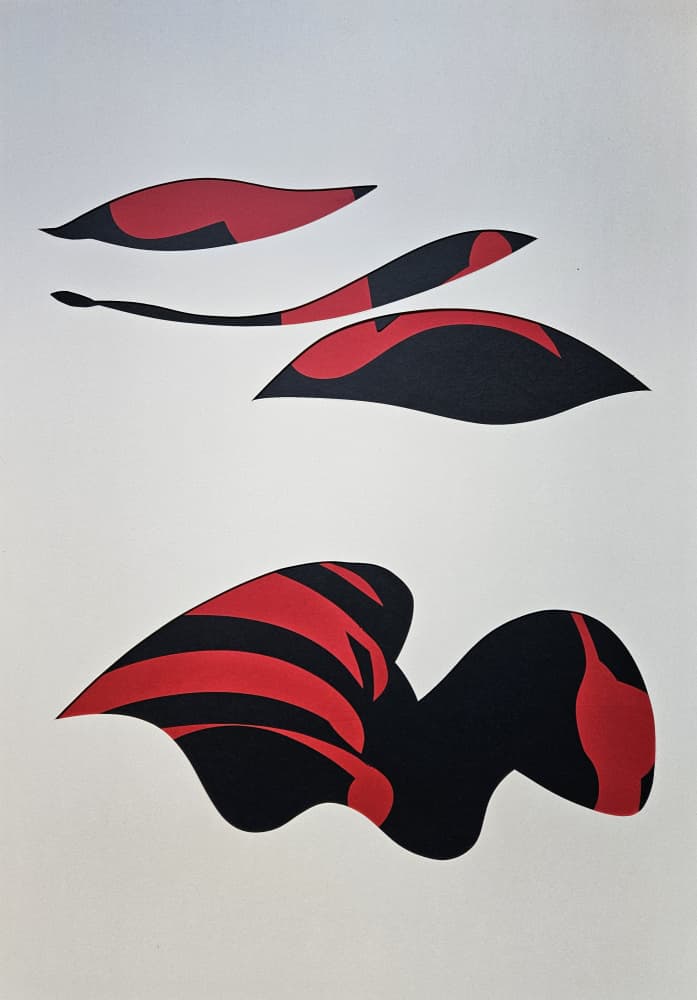 Dynamic Red Black Forms by Stefano Mazzolini — canvas wall art