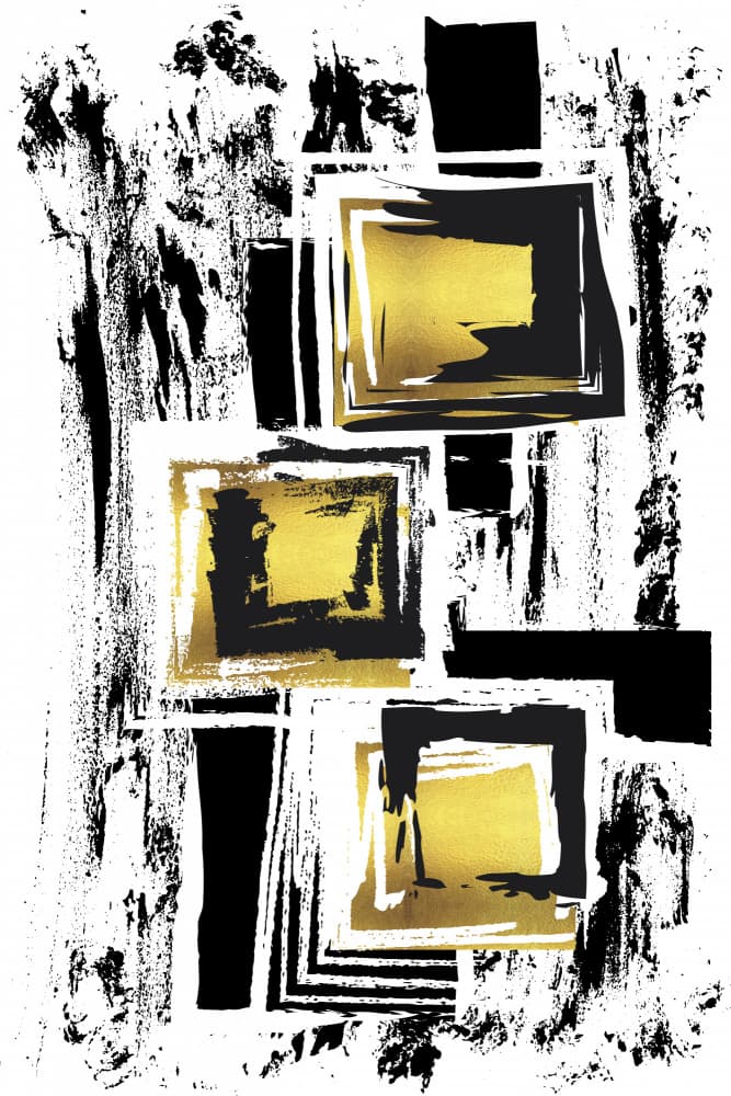 Black Gold Geometric Abstract by Melanie Viola — canvas wall art